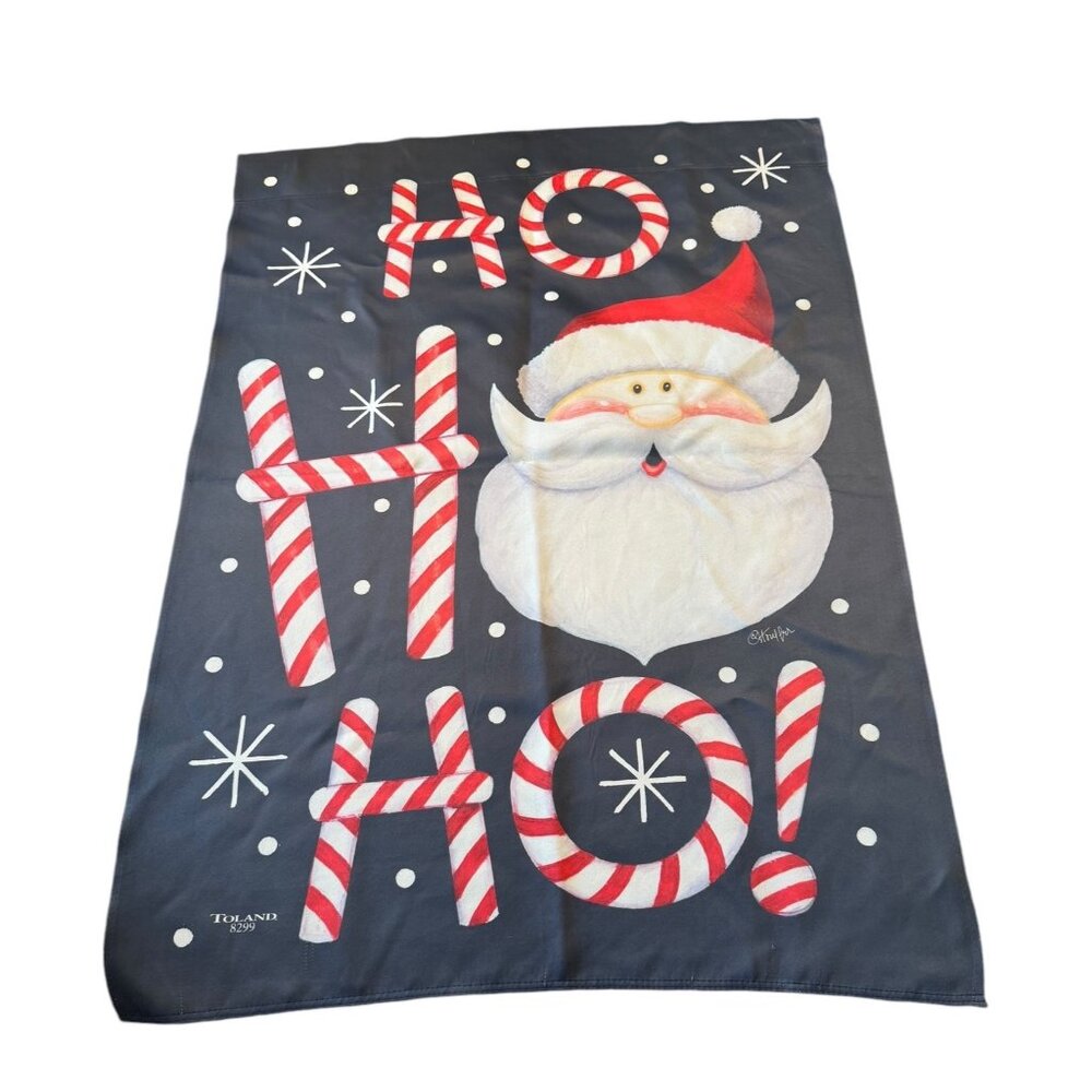 Toland Christmas Santa HO HO HO Flag 28 x 38 Outdoor Garden Yard Decor